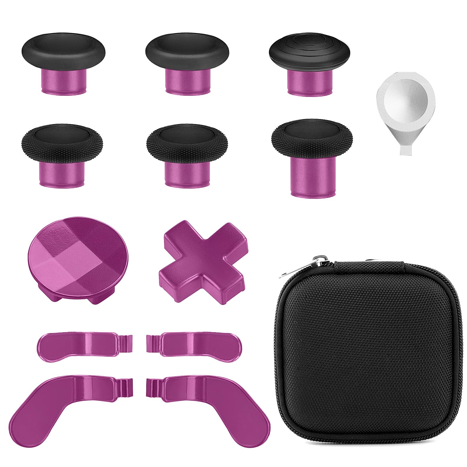 Accessories for Xbox One Elite Series 2 Controller(Model 1797)  Metal Thumbsticks Paddles Joysticks Replacement Parts Kits Compatible with Xbox Elite Wireless Controller Series 2 Core(Black & Magenta)