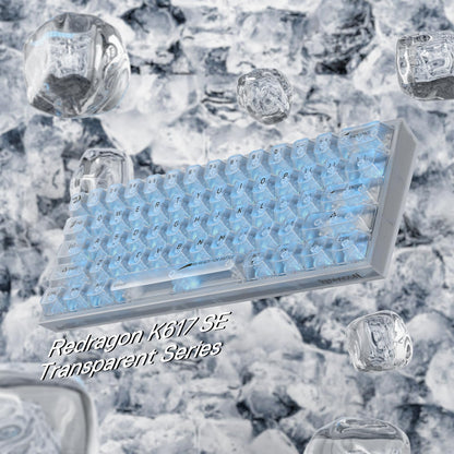 Redragon K617 SE 60% RGB Mechanical Keyboard, 61 Keys, White Transparent, Custom Linear Switch, Model 6950376717375