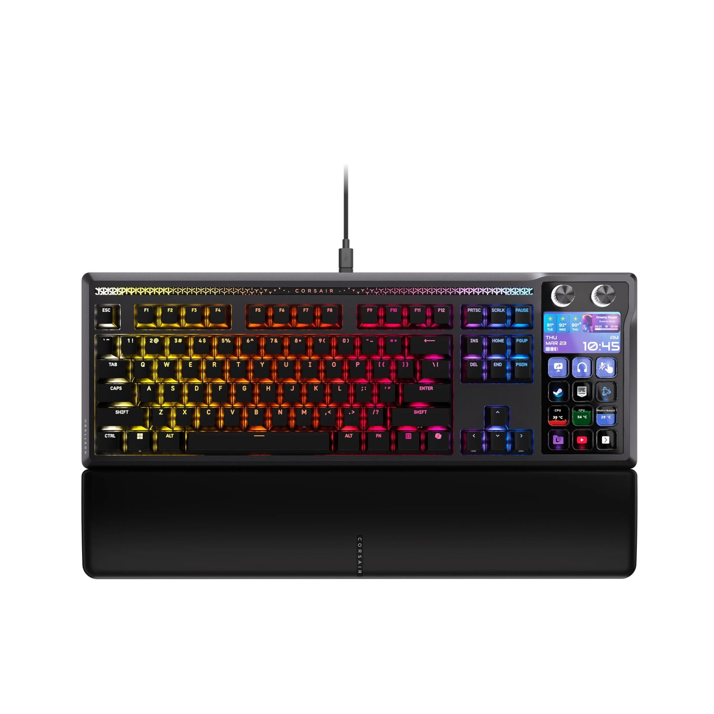 Corsair Galleon 100 SD RGB Mechanical Wired Gaming Keyboard - QWERTY US, Stream Deck-Integrated, Pre-Lubed MLX Pulse Thocky Hots