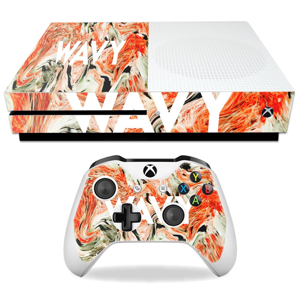 MIGHTY SKINS Xbox One S Skin - Wavy Vinyl Decal Cover, Easy Apply/Remove, Durable Protection, Model MIXBONES-Wavy