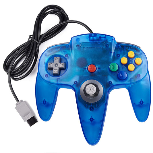 miadore Classic N64 Controller  Wired N64 64-bit Gamepad with Upgraded Joystick Remote for N64 Video Games System N64 Console-Transparent Blue