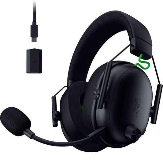 Razer Blackshark design V3 Wireless Gaming Headset for Xbox: 50mm Drivers - Super Wideband Mic - 2.4 GHz  Bluetooth  USB - Works with PC  Mac  PS5  Nintendo Switch  Smartphone - Long Battery Life - Black