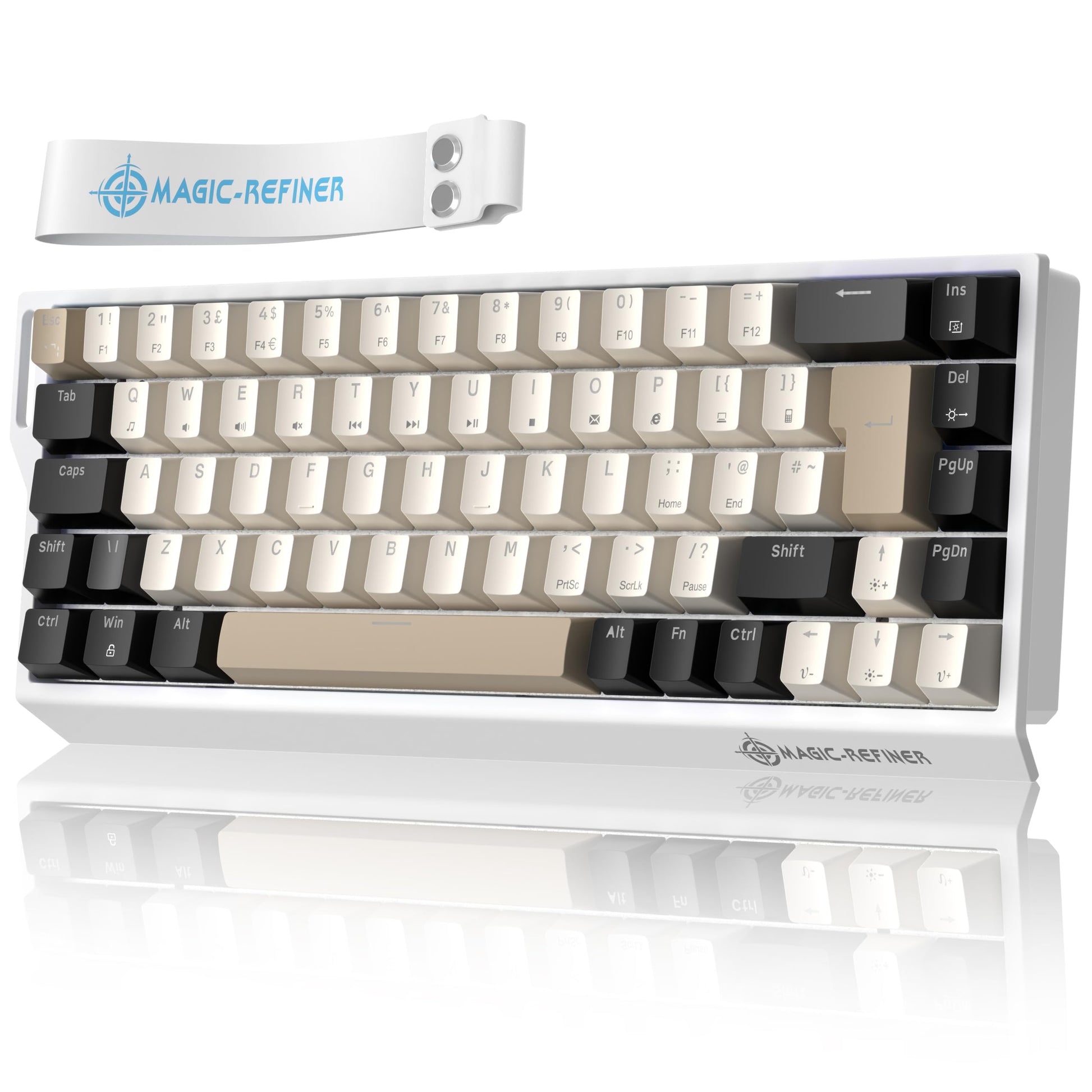 MAGIC-REFINER X68 HE Rapid Trigger Mechanical Gaming Keyboard 60% Wired with Adjustable Actuation Hall Effect Magnetic Switch 8KHz Polling Rate  RGB Backlit  Top Mount for PC Mac Esport Gamer (Cheese)
