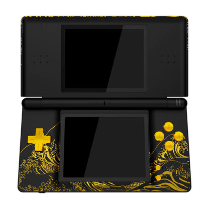 eXtremeRate DS Lite Replacement Housing Shell - The Great GOLDEN Wave Off Kanagawa, Custom Console Case Cover with Buttons, Model DSLT1002