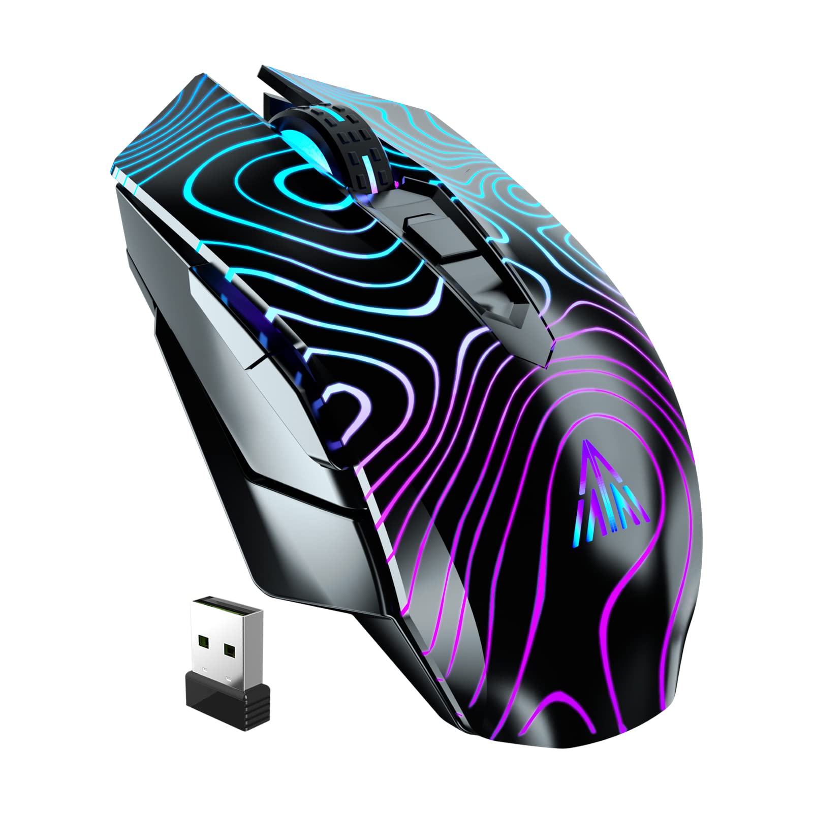 SOLAKAKA SM809 Gaming Mouse - 24000 DPI, 16 Programmable Buttons, RGB, Purple, Model SM10