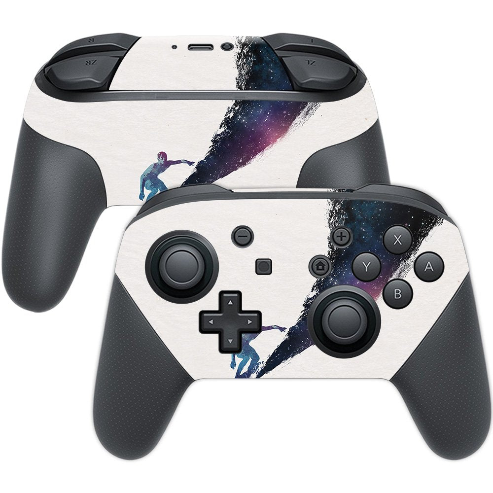 MIGHTY SKINS Nintendo Switch Pro Controller Skin - Durable Vinyl Wrap, Surfing The Universe Design, Easy to Apply, Made in The USA