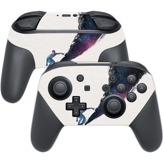 MIGHTY SKINS Nintendo Switch Pro Controller Skin - Durable Vinyl Wrap, Surfing The Universe Design, Easy to Apply, Made in The USA