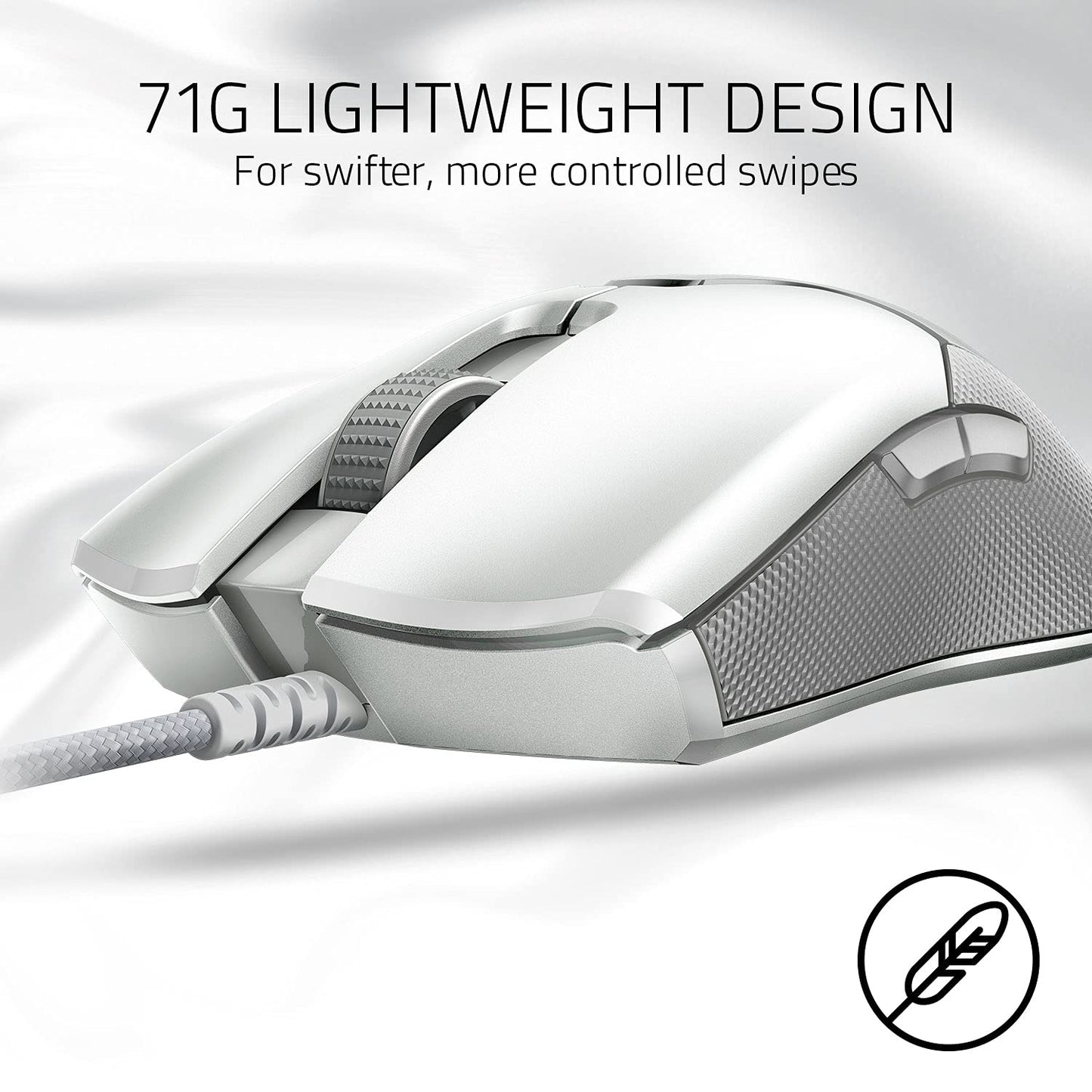 Razer Viper Light Esports Gaming Mouse - 69g, Optical 5G Sensor, RGB Chroma Lighting, Mercury/White, Model RZ01-02550700-R3M1