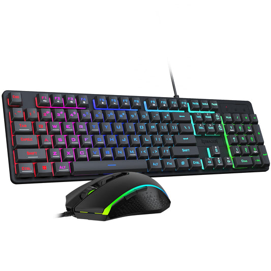 Redragon Updated S107 Gaming Keyboard and Mouse  RGB Gaming Keyboard and 5000 DPI Mouse Combo with 25-Key Anti-Ghosting  1K Hz Programmable Mice with Software  Plug & Play to PC  Laptop [Upgrade]