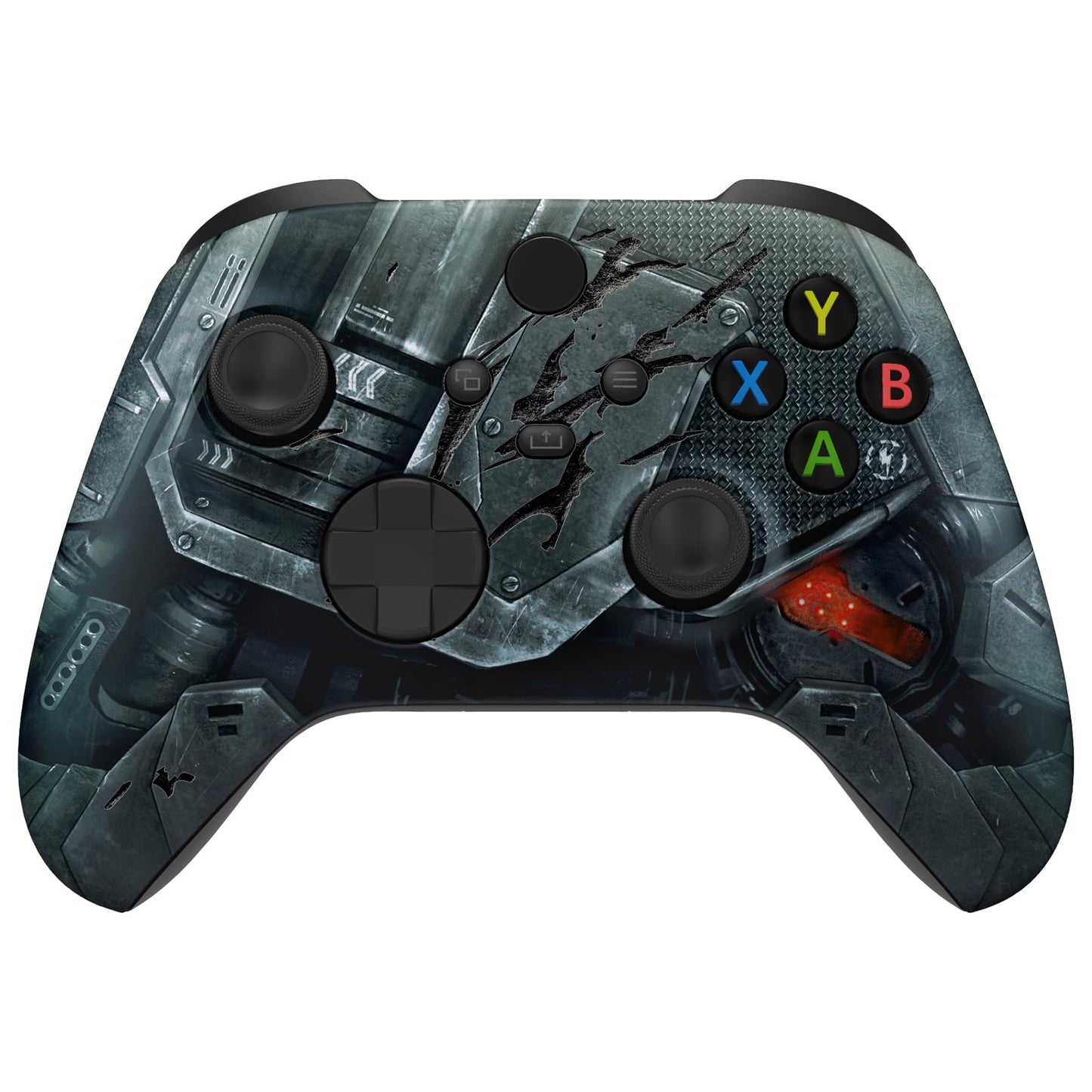 eXtremeRate Xbox Series X & S Controller Replacement Shell - Mecha Armor with Combat Damage Engrave, Model FX3K001