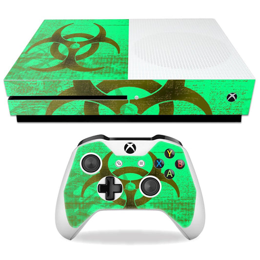 MIGHTY SKINS Xbox One S Skin - Biohazard Vinyl Decal Wrap, Durable & Unique, Easy to Apply, Black, Model: MIXBONES-Biohazard