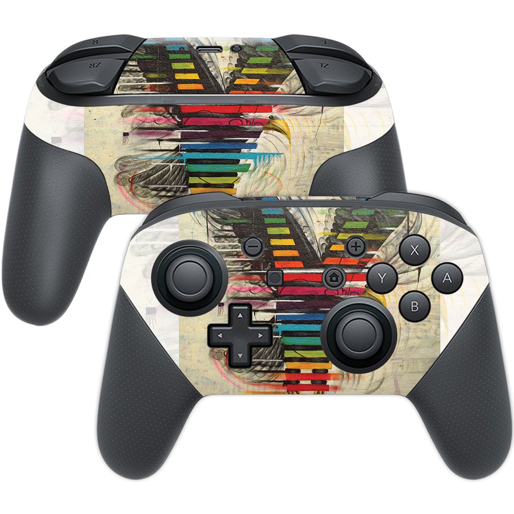 MightySkins Skin Compatible with Nintendo Switch Pro Controller - Rainbow Eagle | Protective, Durable, and Unique Vinyl Decal wr