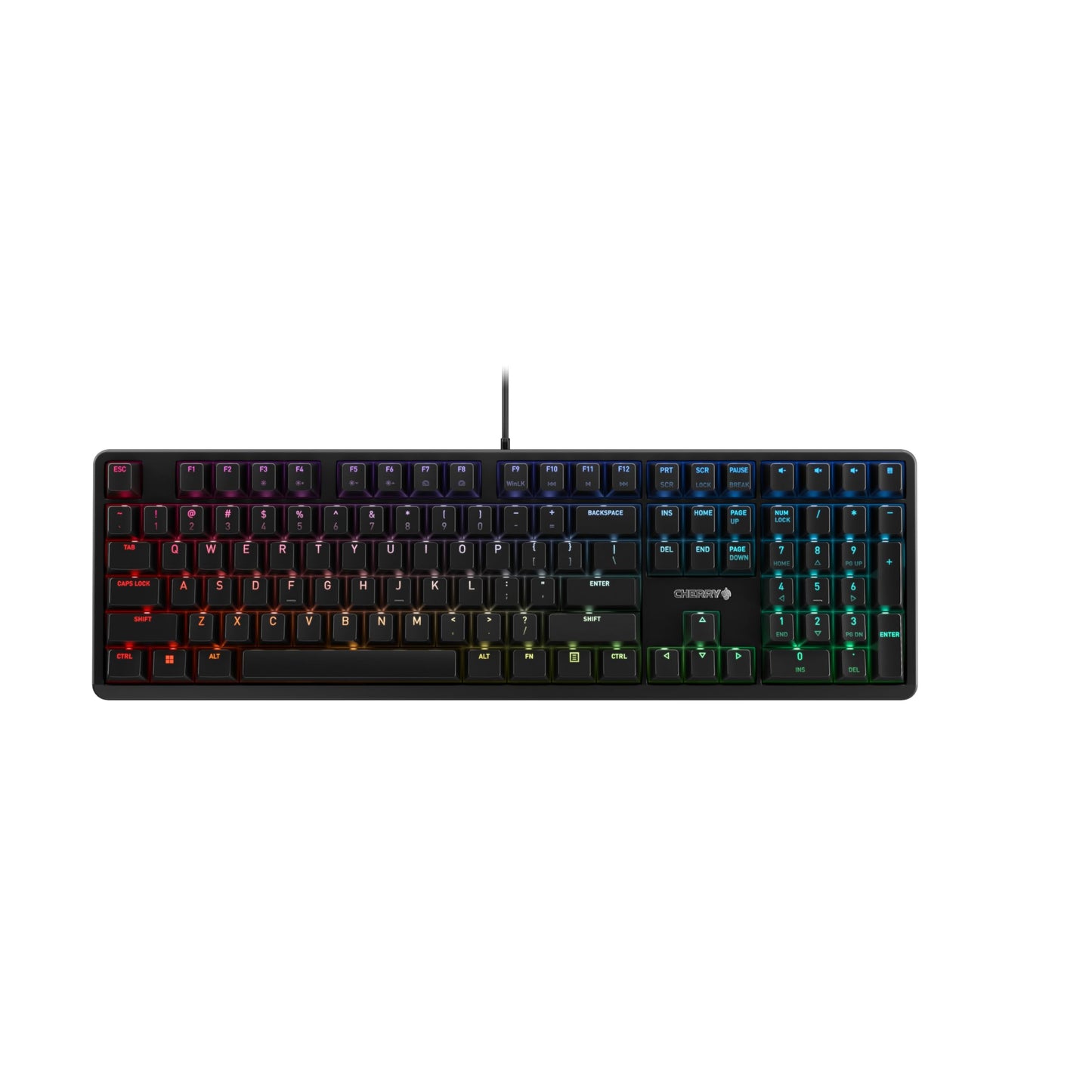 Cherry MX RGB Mechanical Keyboard G80-3000N - MX Red Silent Switch, Full Size, Black for Typists & Programmers