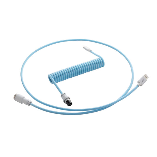 CableMod Pro Coiled Keyboard Cable (Strawberry Cream  USB A to USB Type C  150cm)