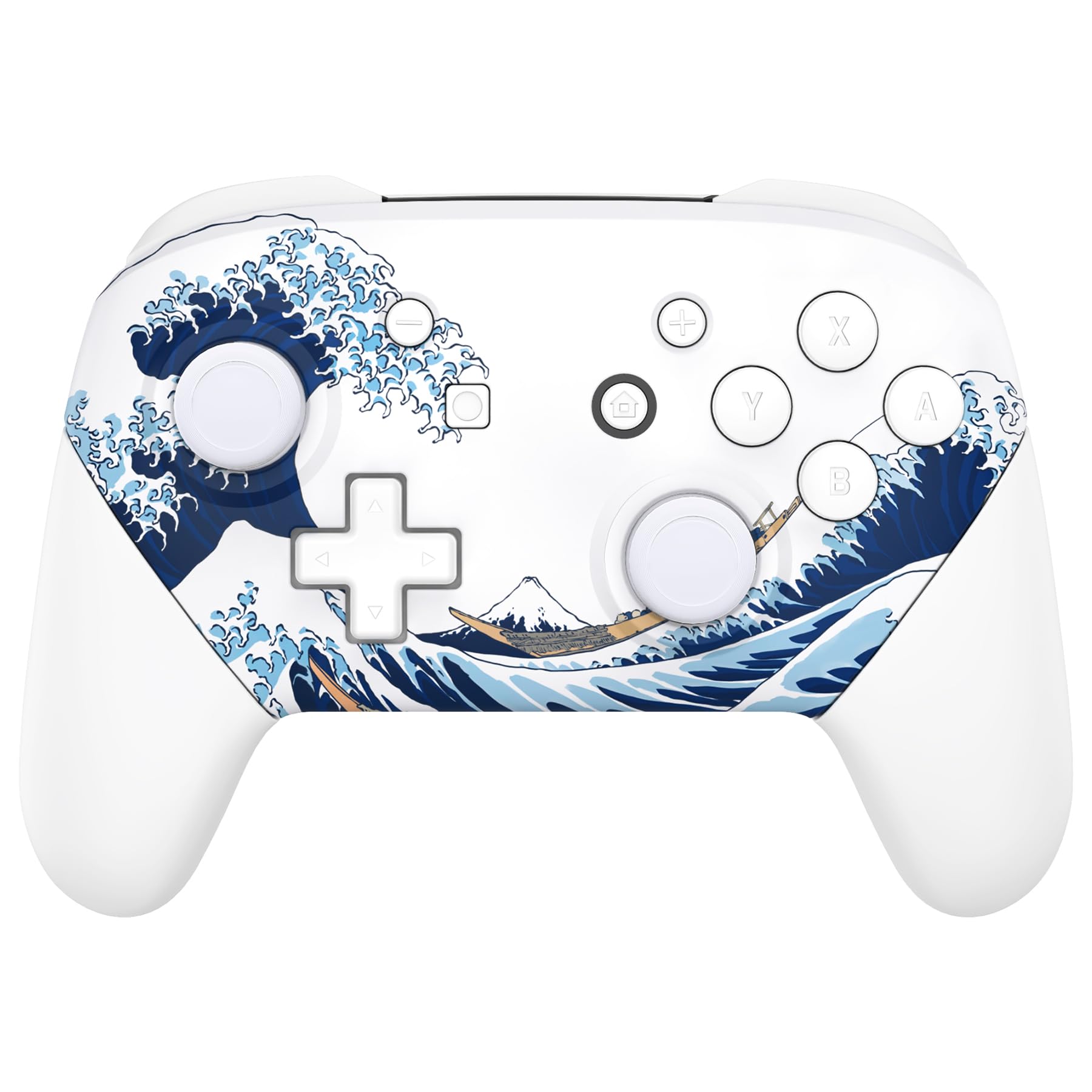 eXtremeRate Faceplate Backplate Handles for Nintendo Switch Pro Controller  The Great Wave Off Kanagawa Replacement Hand Grip Housing Shell Buttons for Nintendo Switch Pro Controller - NO Controller