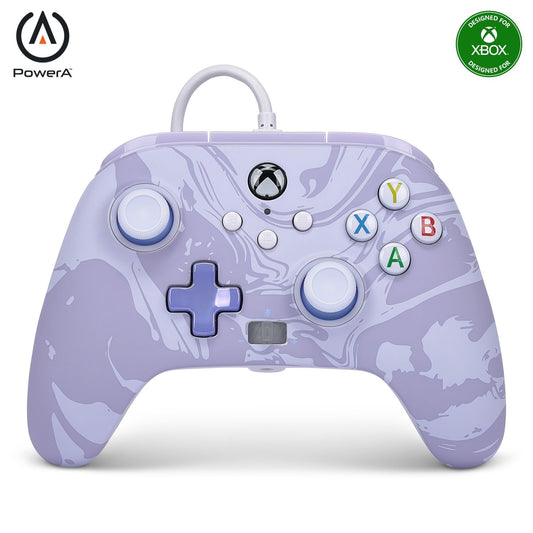 PowerA Enhanced Wired Controller for Xbox Series X|S - Lavender Swirl  gamepad  wired video game controllerDetachable 10ft USB-C Cable  Mappable Buttons and Rumble Motors  Officially Licensed for Xbox