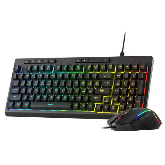Redragon S141 Gaming Keyboard & Mouse Combo  98 Keys K515 Wired RGB Membrane Keyboard and 10000 DPI Wired M616 Gaming Mouse Bundle