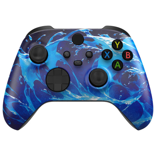 eXtremeRate Custom Shell for Xbox Series X & S Controller - Revitalize Your Controller - Aqua Magic Replacement Accessories Front Housing Cover for Xbox Core Controller [Control NOT Included]
