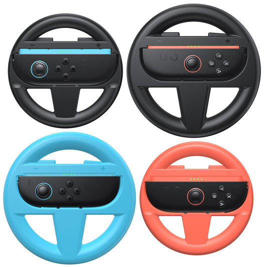 FASTSNAIL Steering Wheels for Nintendo Switch 2 (2025) for Joy-Con 2  Joypad Racing Wheel for Mario Kart World/8 Deluxe Gaming  4 Pack Switch 2 Accessories for Joycon 2 (Black  Orange and Blue)