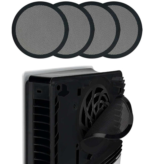 Chanvoo PS5 Slim/Pro Dust Cover Protector  4 Pack Fan Dustproof Filter Mesh  High-Density Breathable Mesh Dust Cover for Cooling Fan  Compatible with Digital & Disc Edition (Black)