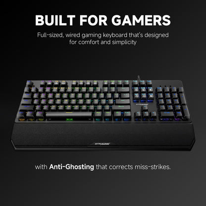 GTRACING Mechanical Gaming Keyboard GT883 - RGB Lighting, Tactile Blue Switches, Programmable Keys for Laptop & PC