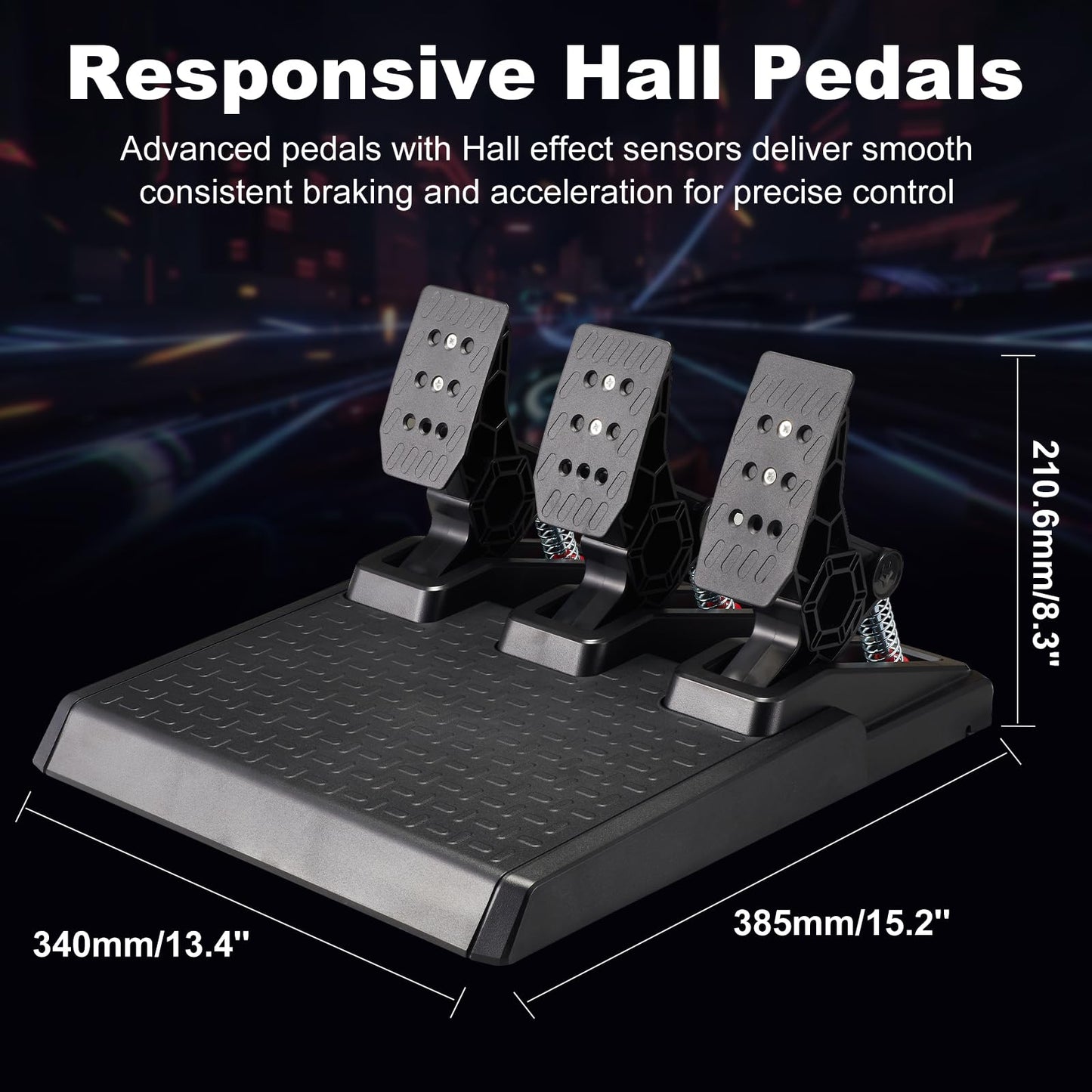 DOYO Gaming Steering Wheel with Pedals & Shifter, 1080° Rotation, Vibration Feedback, Black, Compatible with PC, Xbox, PS3, Switch