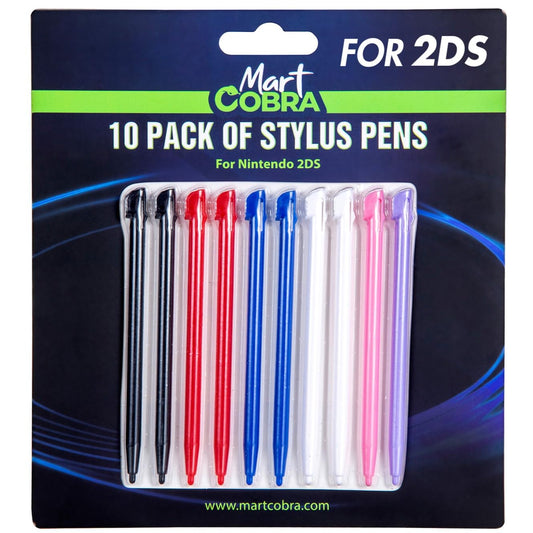 Mart Cobra Nintendo 2DS Stylus 10 Pack - 10 Colorful Small Stylist Pencils - Stylus Pencil Compatible with Original 2DS Games and Console - Accessories Replacement Pen