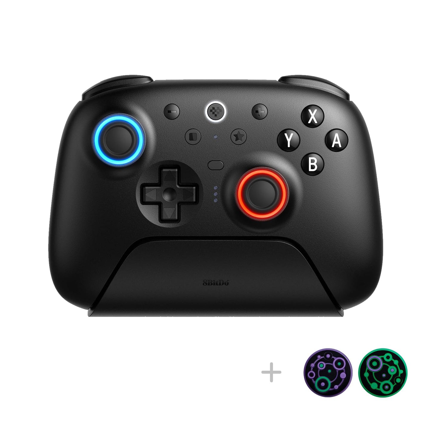 8Bitdo Ultimate 2 Bluetooth Controller with TMR Joysticks  Switchable Hall Effect/Tactile Triggers  Vibration  Motion Control  RGB Fire Ring and Back Buttons for Switch/Switch 2 & Windows PC - Black