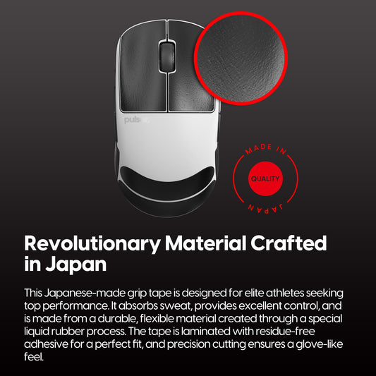 Pulsar Gaming Gears SUPERGRIP Griptape Set, Medium, Black, Anti-Slip, 3M Adhesive, Ultra-Thin 0.5mm for X2A Mouse