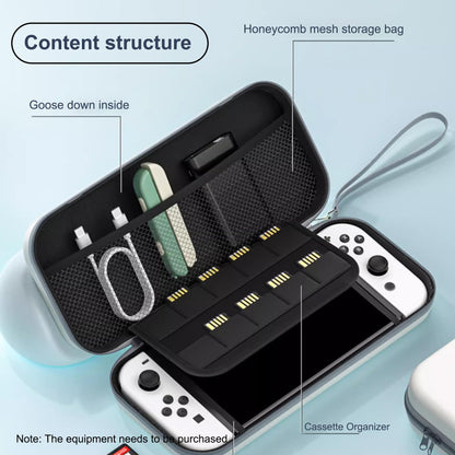 Suttkue Storage Case for NS Switch 2 - White Hard Shell Handbag with 2 Tempered Films & Transparent Silicone Handle