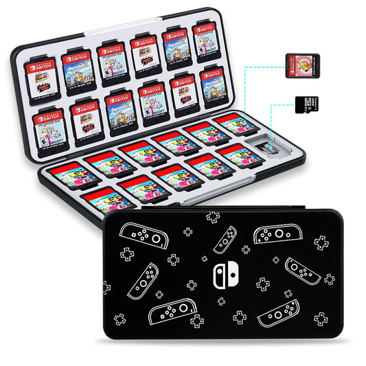 NOOP Game Card Case for Nintendo Switch& Switch OLED Game Card and Micro SD Card  Carrying Storage Case with 24 Game Card Slots and 24 Micro SD Card Slots (Joy-Con Grip)