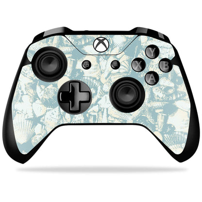 MIGHTY SKINS Xbox One X Controller Skin - Blue Seashells Vinyl Decal, Durable & Easy to Apply - Model MIXBONXCO-Blue Seashells