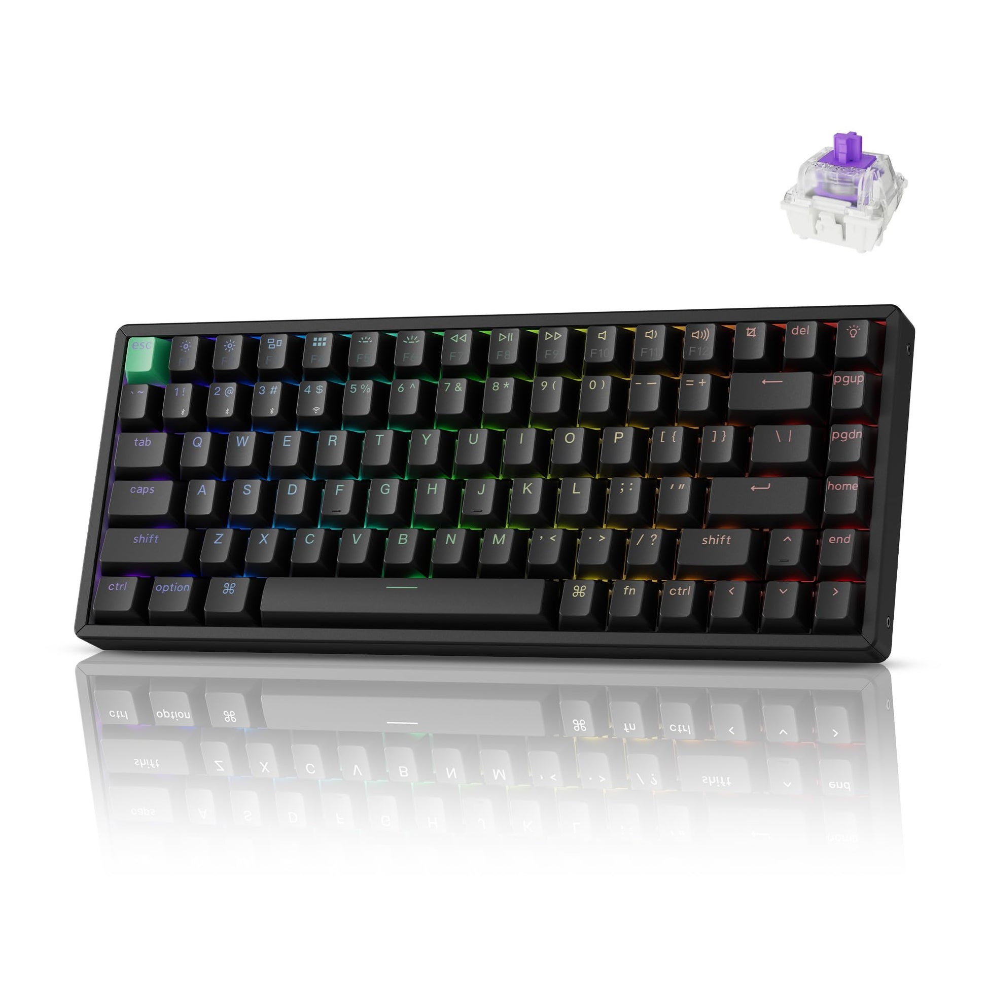 Keychron K2 HE Rapid Trigger Wireless Custom Mechanical Keyboard with Hall Effect Gateron Double-Rail Magnetic Switch  QMK 2.4 GHz Bluetooth 5.2 RGB Compatible with Mac Windows Linux - Aluminum
