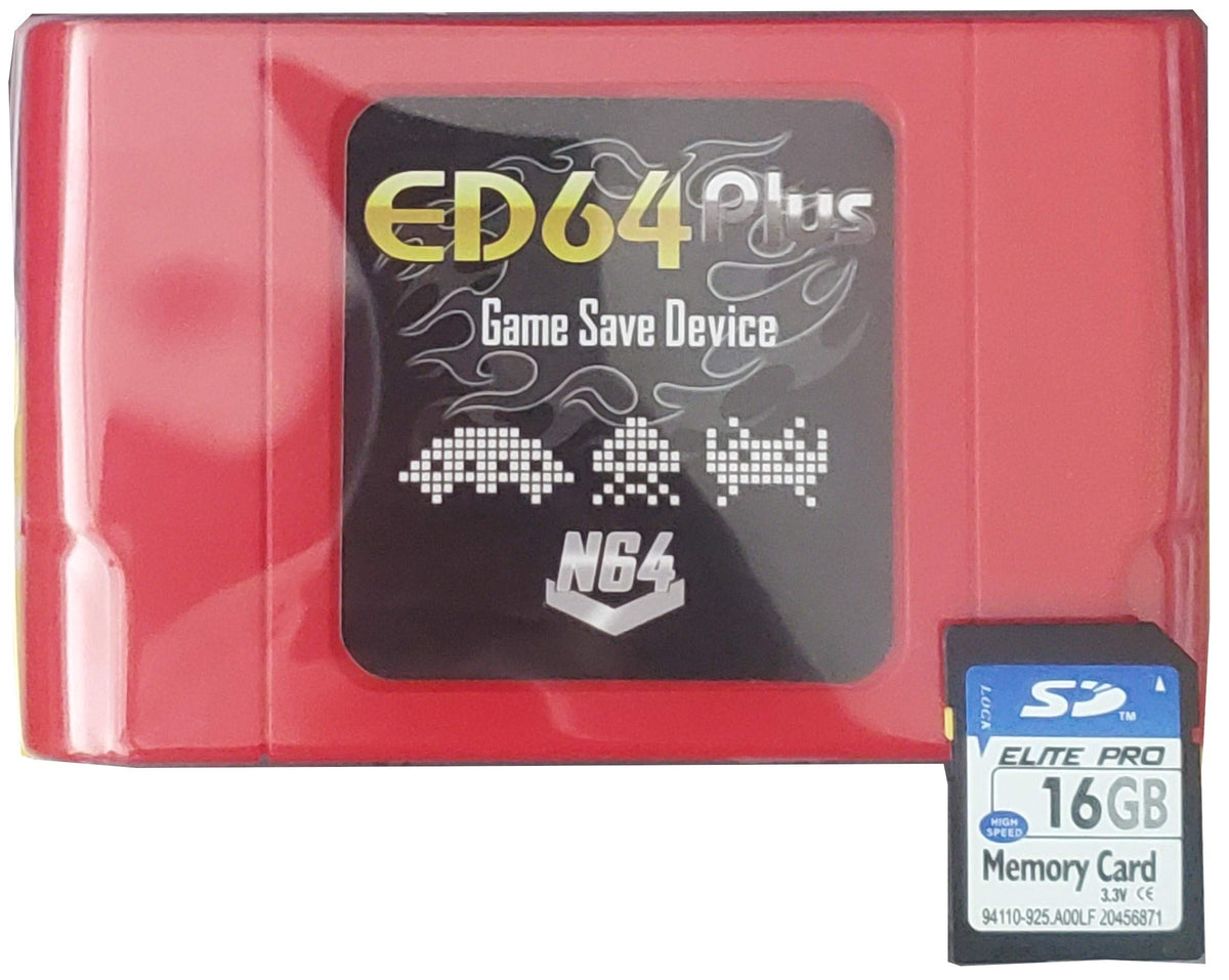 EXIGENT Game Save refill unit Retro for Nintendo 64 N64 System Console + 16gb SD Memory Card (ED64)