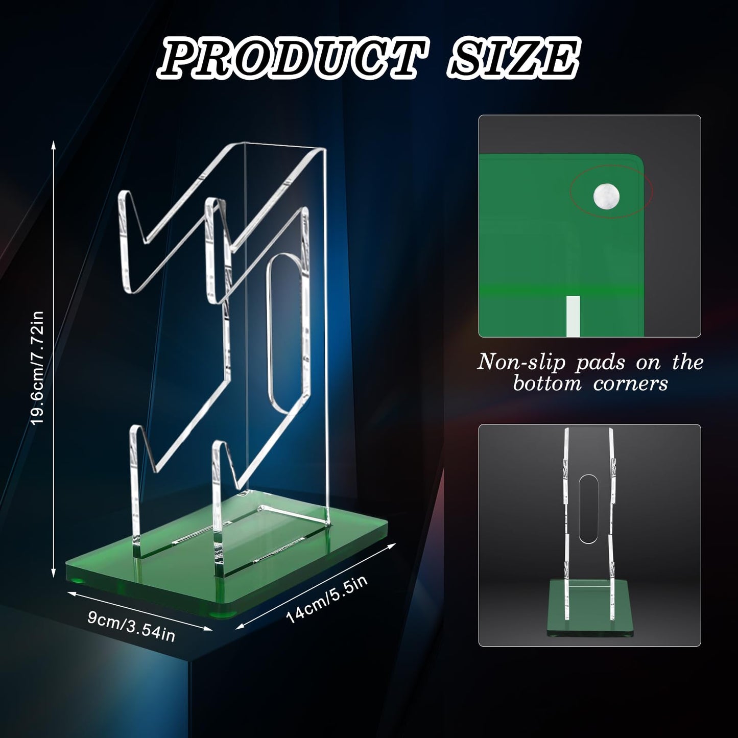 FYY Game Controller Holder - 2-Tier Acrylic Stand for Nintendo Switch, Xbox, PS5, PS4 - Green, Model 1897