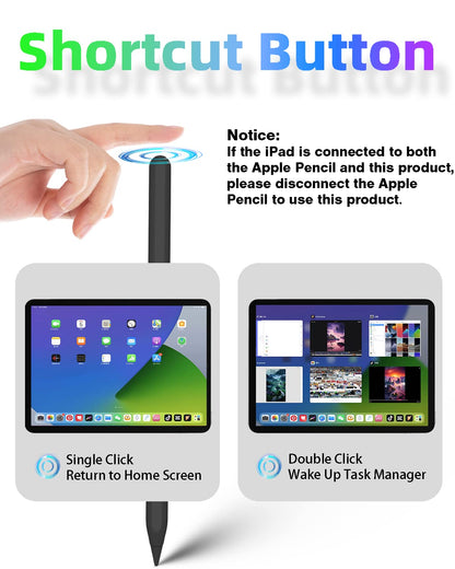 Gnanlen iPad Pencil 2nd Generation - Magnetic Wireless Charging, Black, Model Pencil-01, Compatible with iPad Pro, Air, mini 6