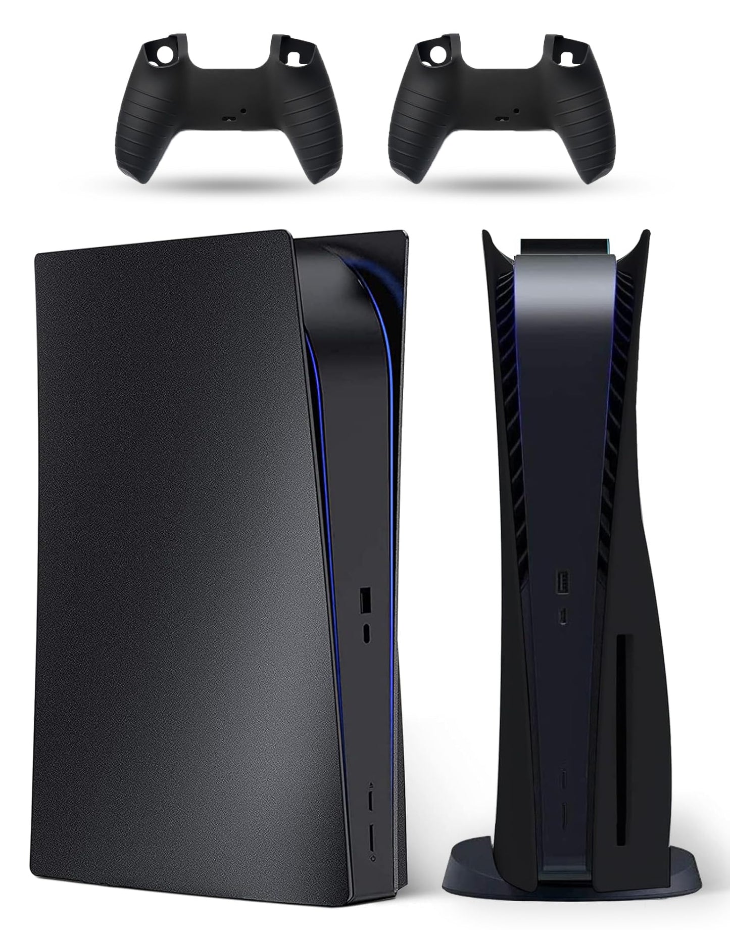 PEYANZ Faceplate for PS5 Console (Disc Edition)  Cover Plate  ABS Shell  Anti-Scratch Skin  Heat Dissipation  Dustproof  with Extra 2 Controller Silicone Covers