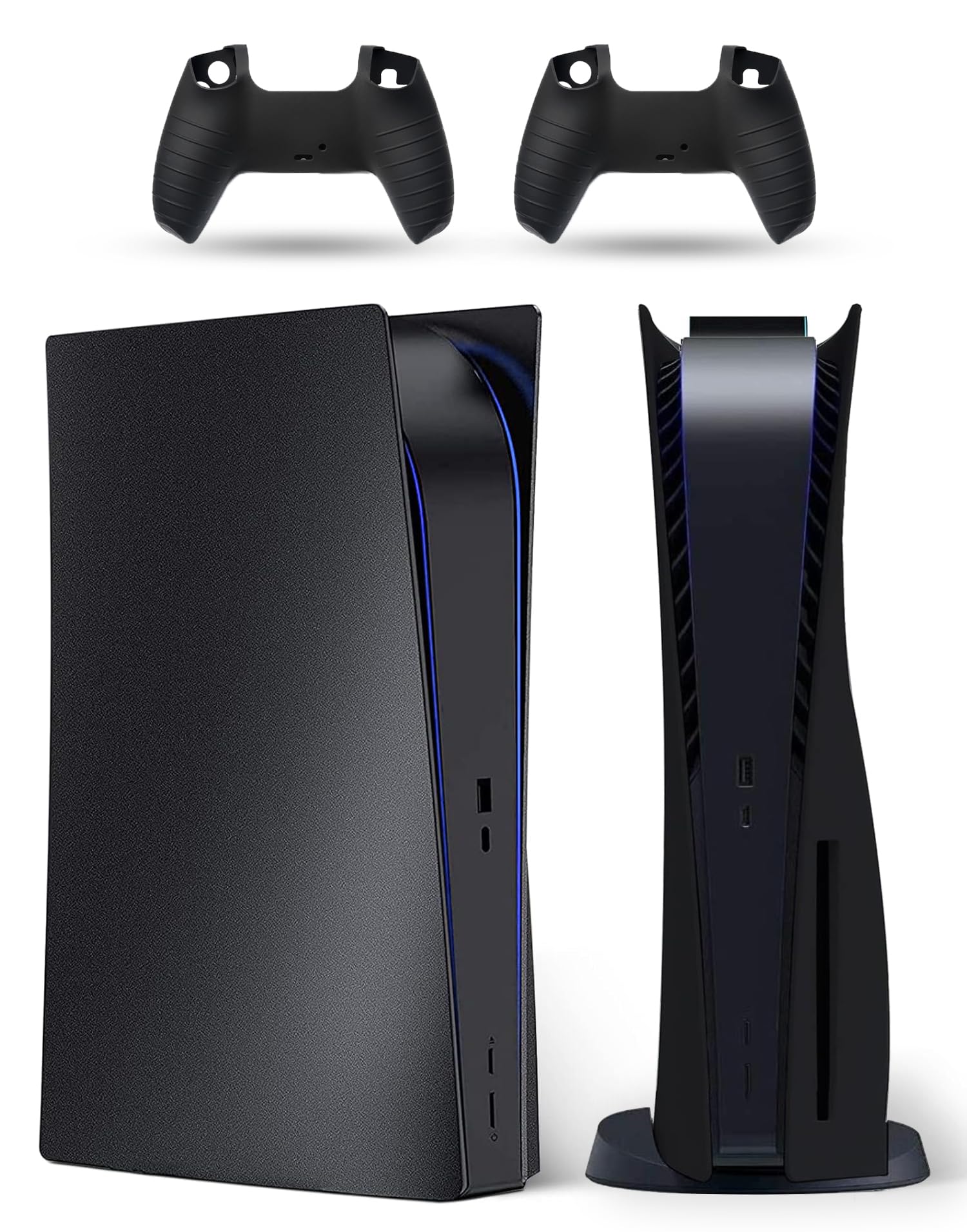 PEYANZ Faceplate for PS5 Console (Disc Edition)  Cover Plate  ABS Shell  Anti-Scratch Skin  Heat Dissipation  Dustproof  with Extra 2 Controller Silicone Covers