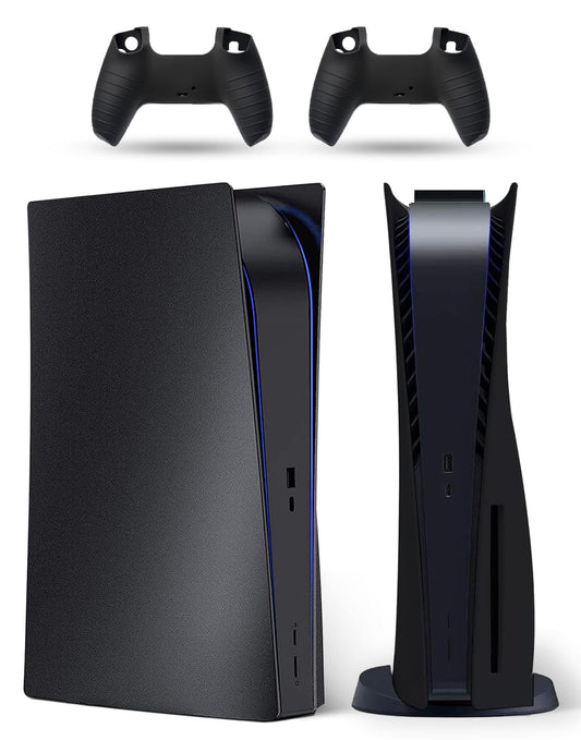 PEYANZ Faceplate for PS5 Console (Disc Edition)  Cover Plate  ABS Shell  Anti-Scratch Skin  Heat Dissipation  Dustproof  with Extra 2 Controller Silicone Covers