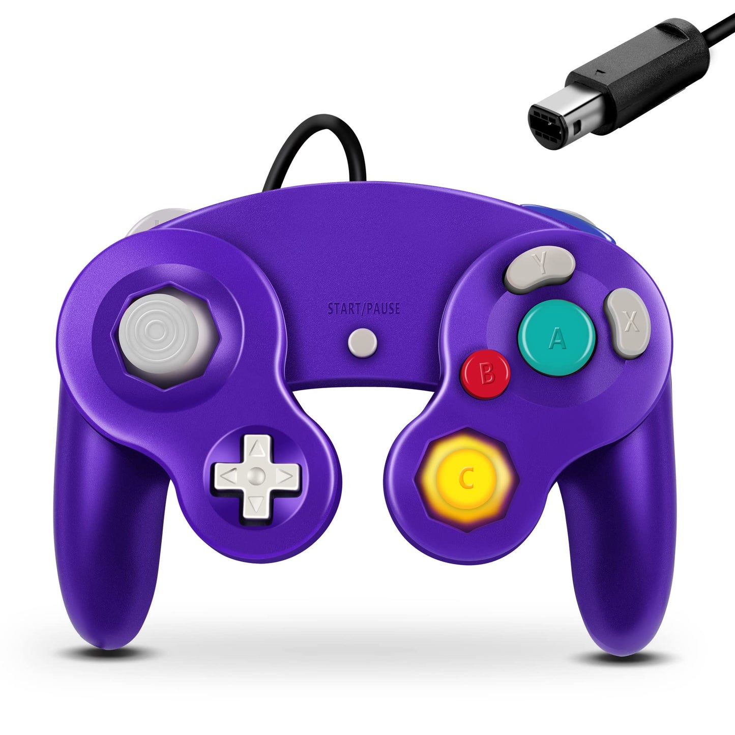FIOTOK Gamecube Controller  Classic Wired Controller for Wii Nintendo Gamecube (Purple)