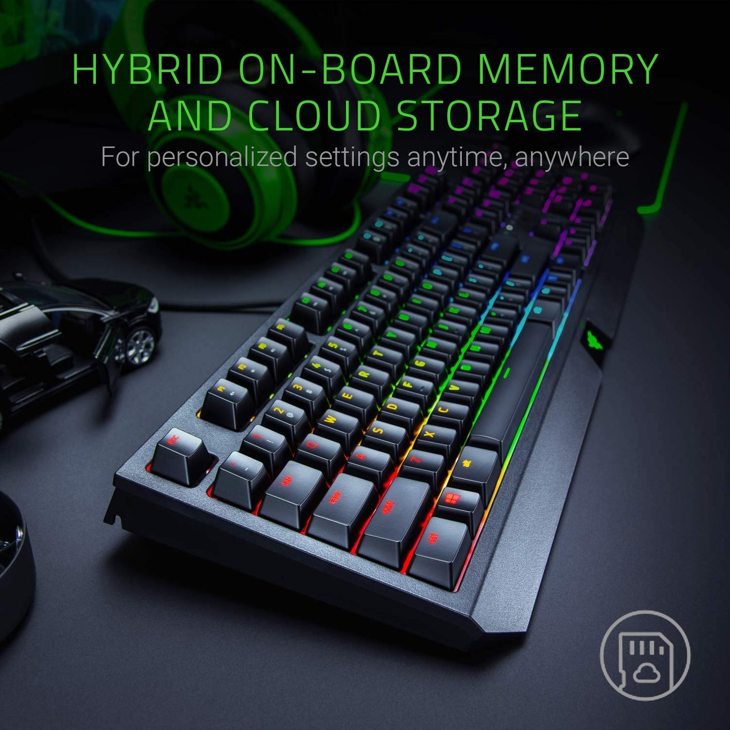 Razer BlackWidow Mechanical Gaming Keyboard - Green Switches, Chroma RGB, Classic Black, Model RZ03-02860200-R3U1