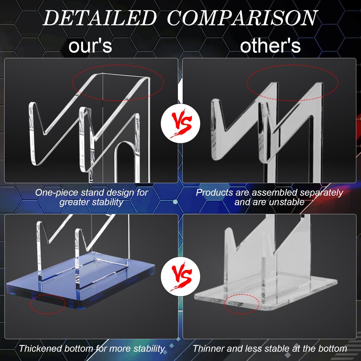 FYY Game Controller Holder - 2-Tier Stand with Headphone Holder, Navy Acrylic for Nintendo Switch, Xbox, PS5, PS4, Model 1897