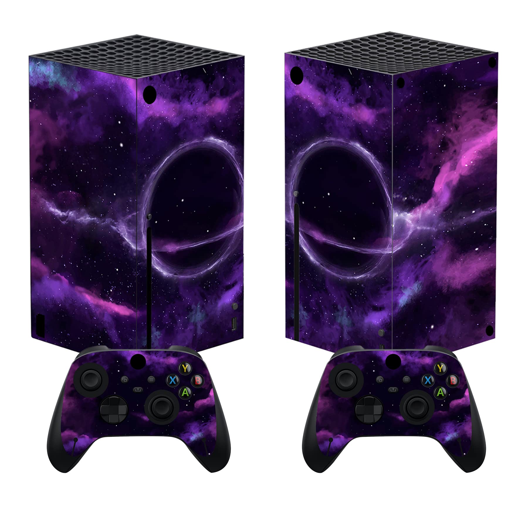 PlayVital Purple Deep Space Custom Vinyl Skins for Xbox Core Wireless Controller  Wrap Decal Cover Stickers for Xbox Series X Console Controller