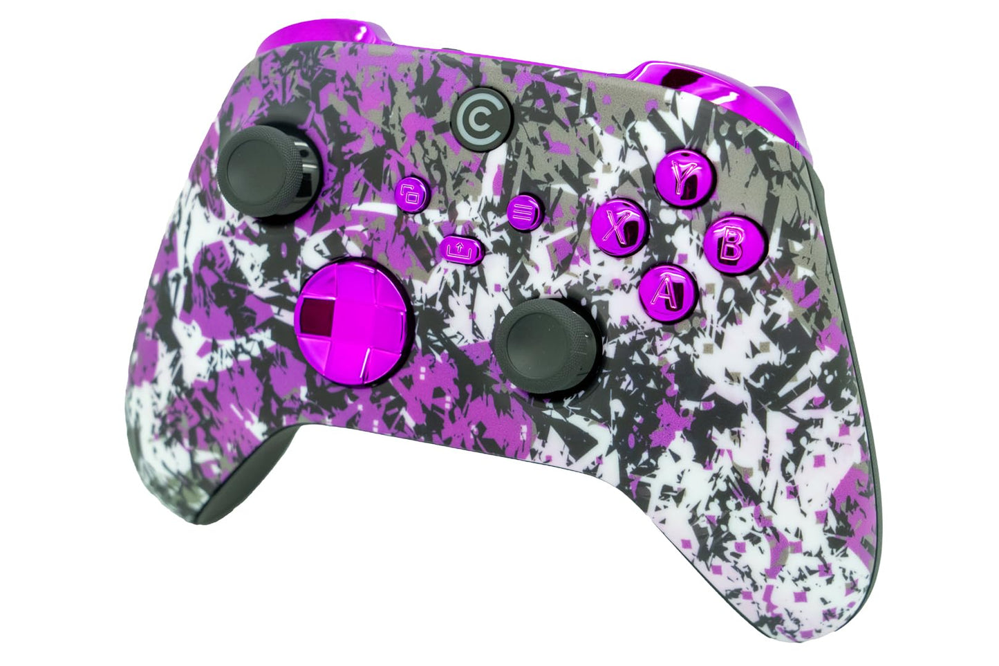 Custom Controllerzz Wireless Controller for Xbox Series X/S & PC - Shadow Bloom & Purple Chrome Inserts