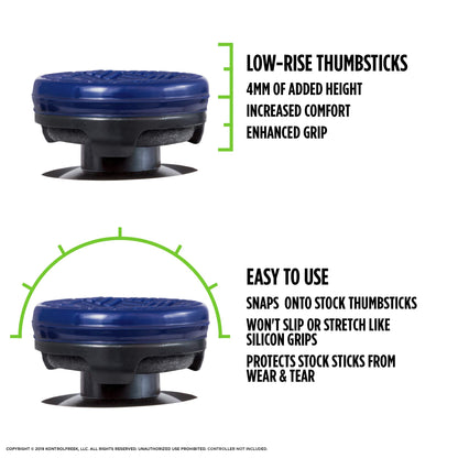 KontrolFreek Omni Performance Thumbsticks for Xbox One/Series X | Low-Rise Concave | Blue