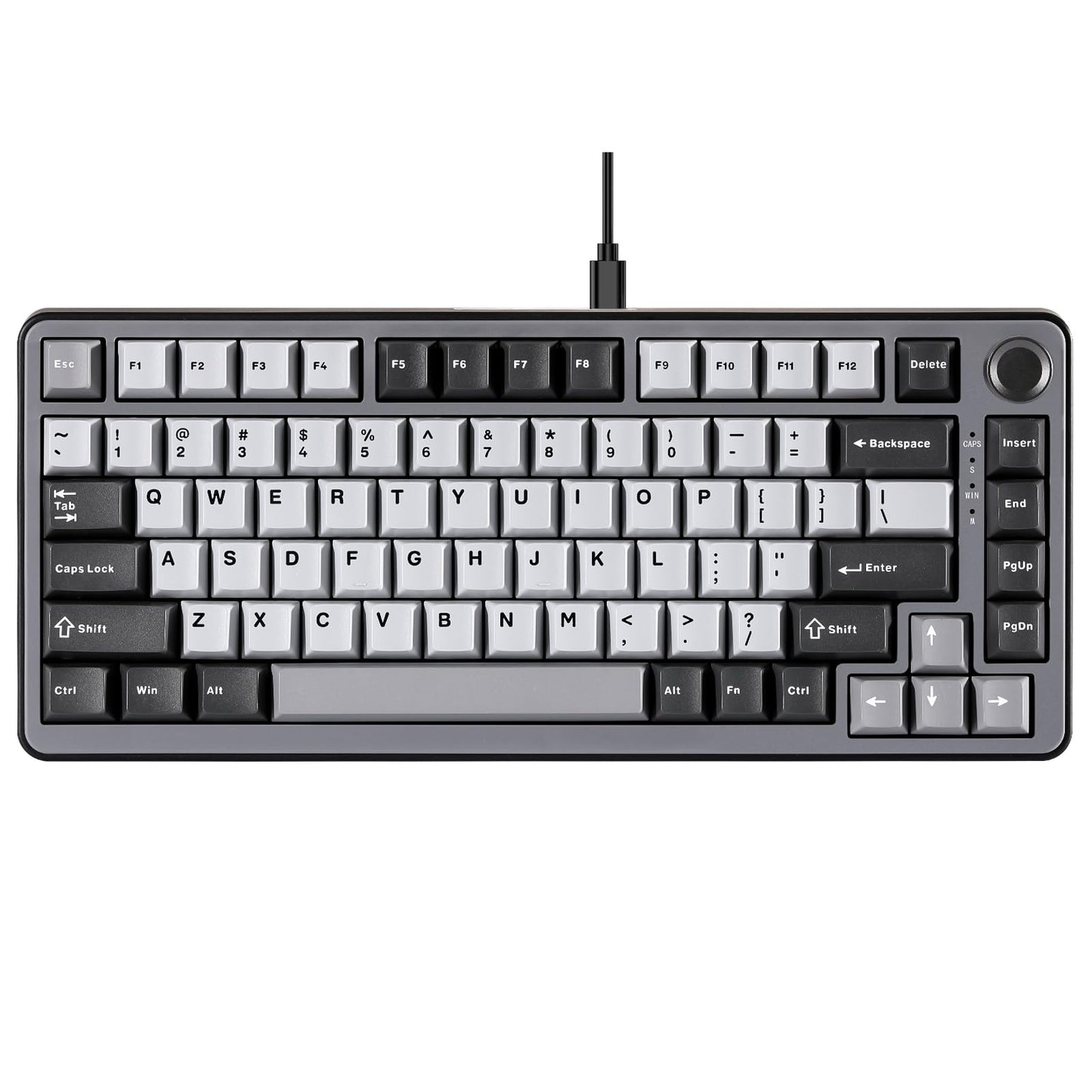 YUNZII RT75 Rapid Trigger Wired Gaming Keyboard Hall Effect Magnetic Switch Adjustable Actuation Esports 75% TKL Layout with Knob RGB Backlit  PBT Keycaps for Mac/Win (Black  Outemu Switch)