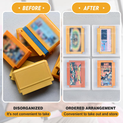 Reallnaive 24 Pcs Transparent Game Case Box - Anti-Dust, Big Storage, 2.5 x 2.8 Inch, Compatible with GBC/GB/GBP, Christmas