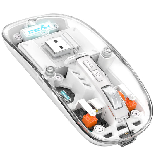 A.JAZZ Wireless Bluetooth 5.1 Mini Mouse, Rechargeable, Silent, White, Model cdn3282, Perfect for Office/PC/Mac/Laptop