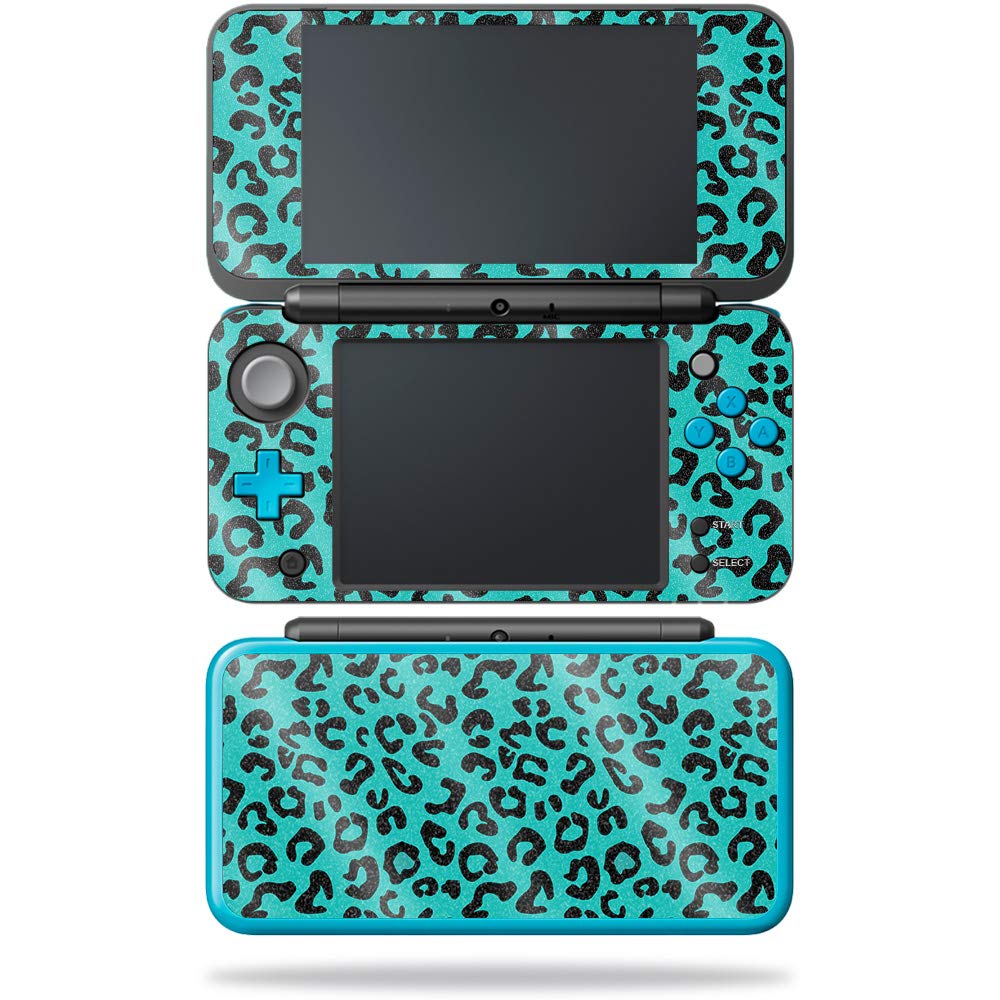 MightySkins Glossy Glitter Skin for Nintendo New 2DS XL - Teal Leopard | Protective  Durable High-Gloss Glitter Finish | Easy to Apply  Remove  and Change Styles | Made in The USA