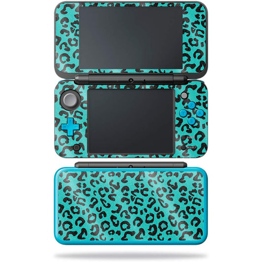 MightySkins Glossy Glitter Skin for Nintendo New 2DS XL - Teal Leopard | Protective  Durable High-Gloss Glitter Finish | Easy to Apply  Remove  and Change Styles | Made in The USA